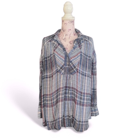 Free People Rainbow Days Plaid Tunic - Picture 4 of 5